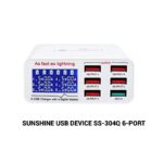 Sunshine SS-304Q 6 Port USB Smart Lightning Charger With QC 3.0 Port