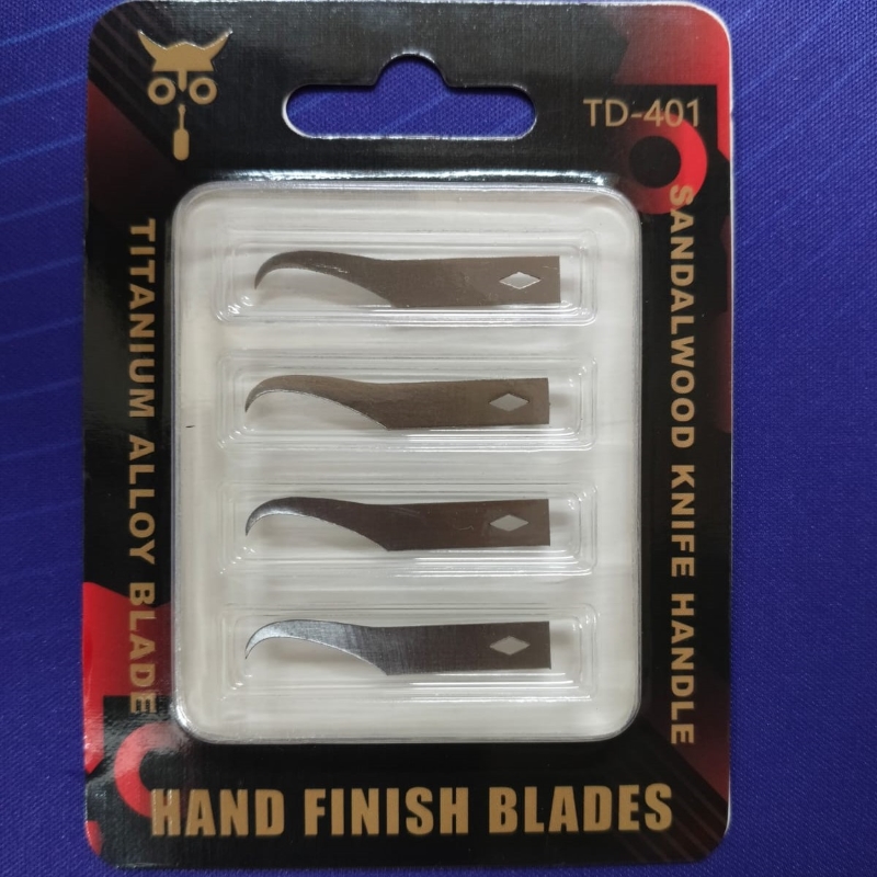 TD 401 TITANIUM ALLOY BLADE HAND FINISH BLADES SANDAL WOOD KNIFE HANDLE