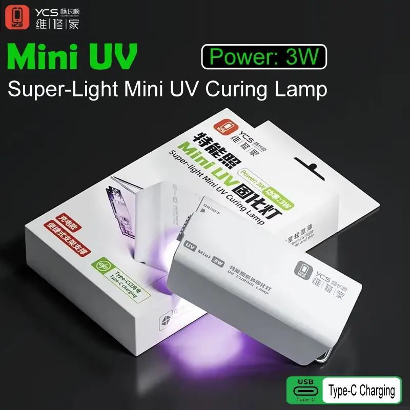 YCS Mini UV Super light Mini UV Curing Lamp Power 3w Type C charging