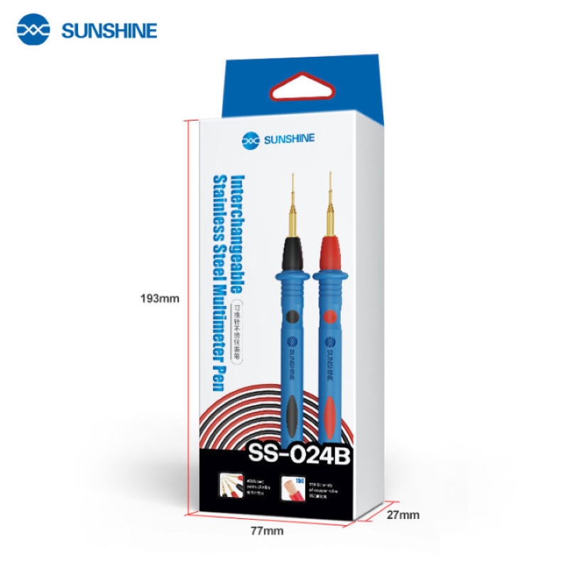 SUNSHINE SS 024B Interchangeable gold plated stainless steel multimeter test leads