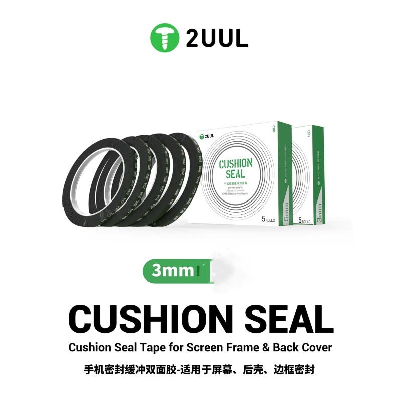 2UUL CS02 Cushion Seal Tape for Screen Frame Back Cover 3mm 5Rolls Pack%EF%BC%89