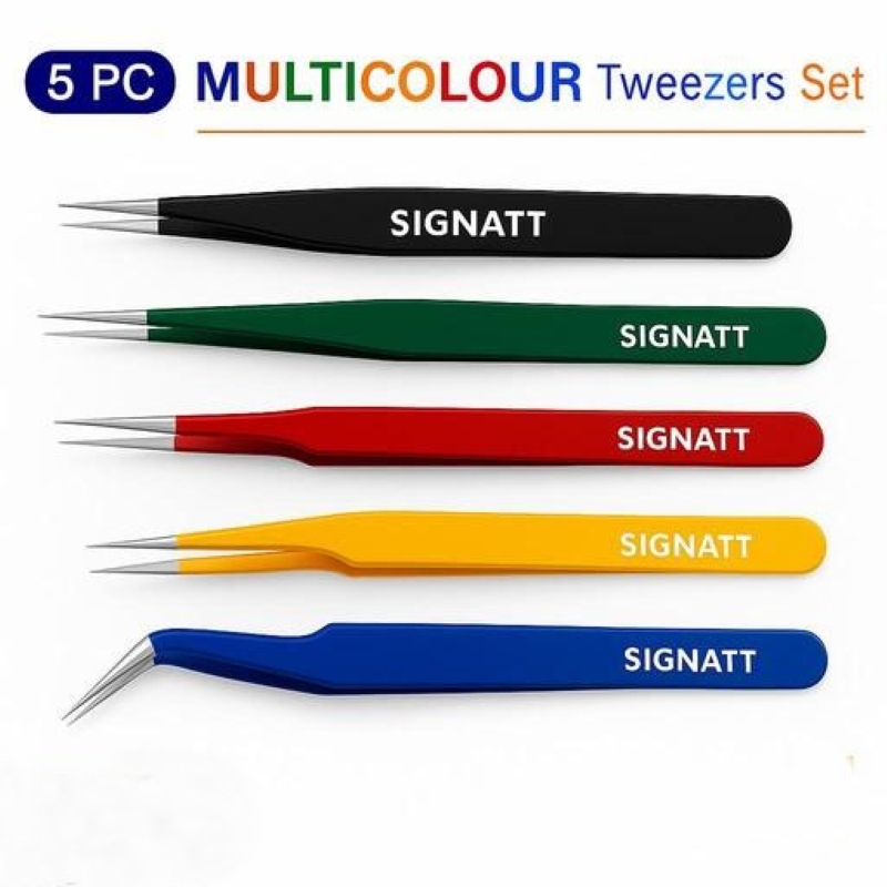 RELIBBA 5 PCS Tweezers Set Multicolour R 433